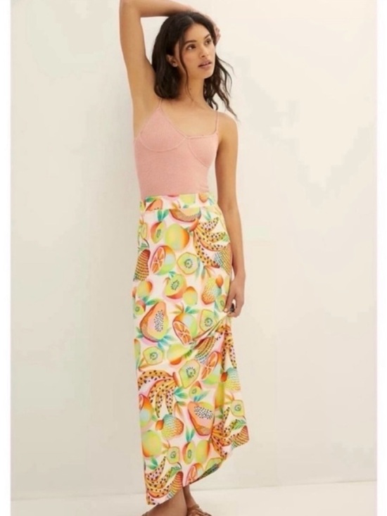 FARM Rio Dresses & Skirts - Farm Rio Tropical Fruits Maxi Skirt Anthropologie Size M- Like New